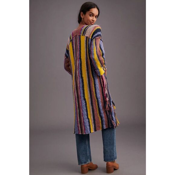 New Anthropologie Pilcro Dreamer Striped Duster Sweater Size Xs/s - Picture 4 of 11